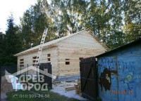 Зашитый фронтон и обрешетка дома 8х12