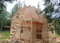 Фронтон дома из бруса 8x8