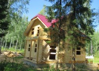 Металлочерепица на крыше брусового дома