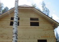 Пропил бруса во фронтоне для окон