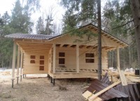 Брусовой дом на свайном фундаменте