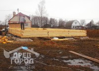 Процесс постройки первого этажа дома 9x10