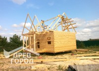 Установка стропильной системы дома 6х8