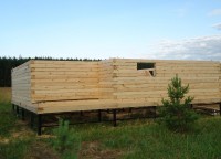 Строительство первого этажа дома из бруса 8х9