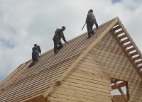 Установка обрешетки на крышу дома 7x7