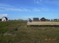 Подготовительные работы для возвведения стен брусового дома 8x8