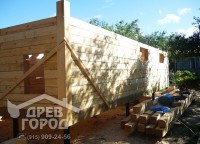 Первый этаж дома 8x9 из профилированного бруса
