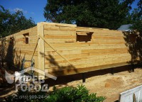 Угол первого этажа дома 8x9 из профилированного бруса