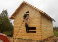 Завершающий этап строительства дома 6x9 из профилированного бруса