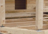 Половые балки террасы дома 6x6 с эрекром
