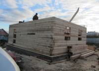 Первый этаж дома 6x8 из профилированного бруса