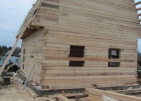 Фронтон дома 6x8 из профилированного бруса