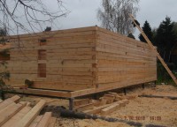 Пропил бруса под дверь первого этажа дома г. Домодедово